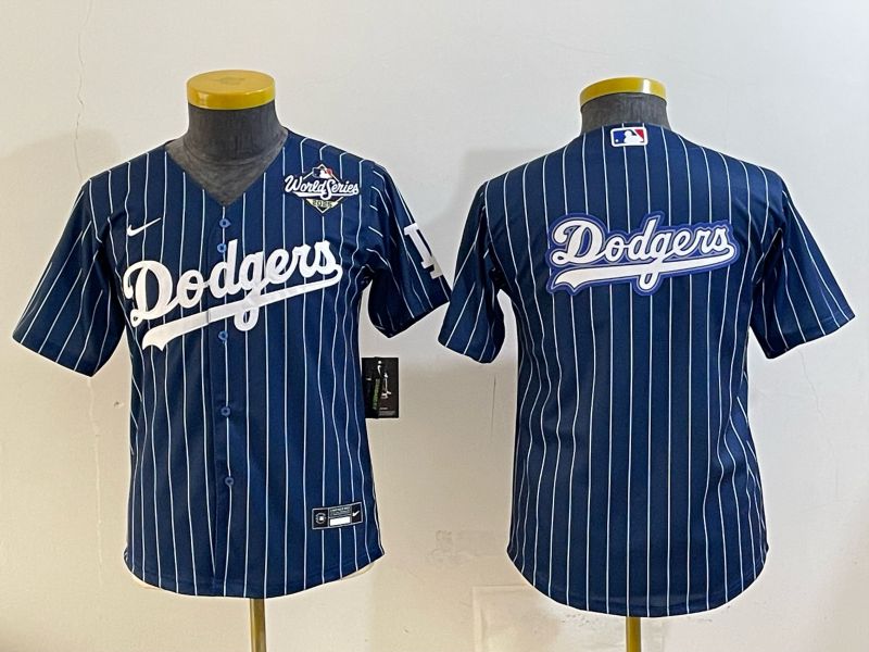 Youth 2026 Los Angeles Dodgers Blank Drak Blue Stripe Game Nike MLB Jersey style 004